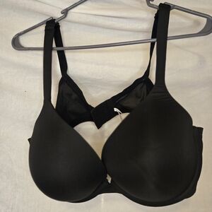 Cacique Boost Plunge Smoothing 46D Black Underwire Bra Super Push-Up